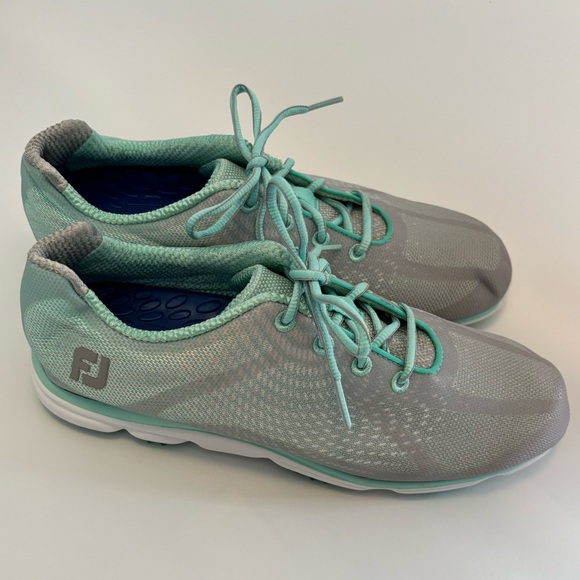 Footjoy Ladies Women's Spikeless emPower Golf Shoes: Sea Glass/Gray Size 10M EUC - Picture 1 of 5